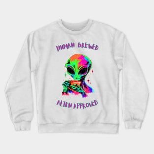 Alien Drinking Coffee Crewneck Sweatshirt